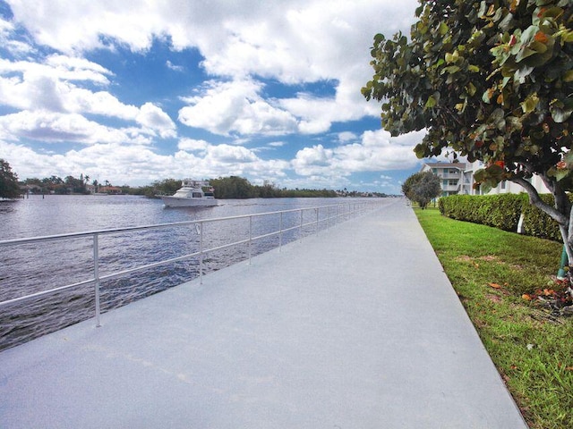 view of community featuring a water view