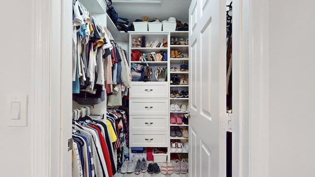 view of walk in closet