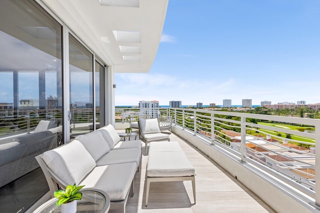 balcony featuring an outdoor living space