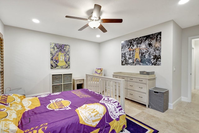 bedroom with ceiling fan