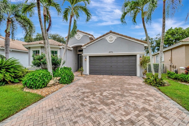 view of front of house with a garage