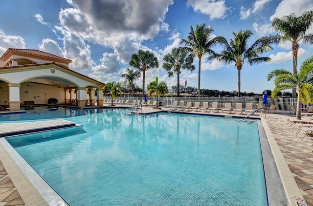 view of pool with a patio