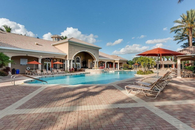 view of pool with a patio area