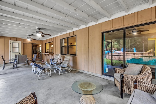 view of patio / terrace with ceiling fan