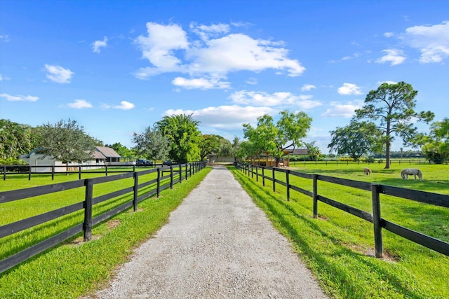 exterior space featuring a rural view