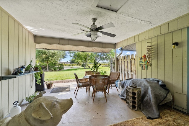 view of patio with ceiling fan