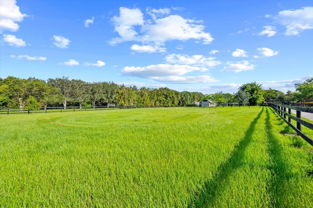 view of yard featuring a rural view