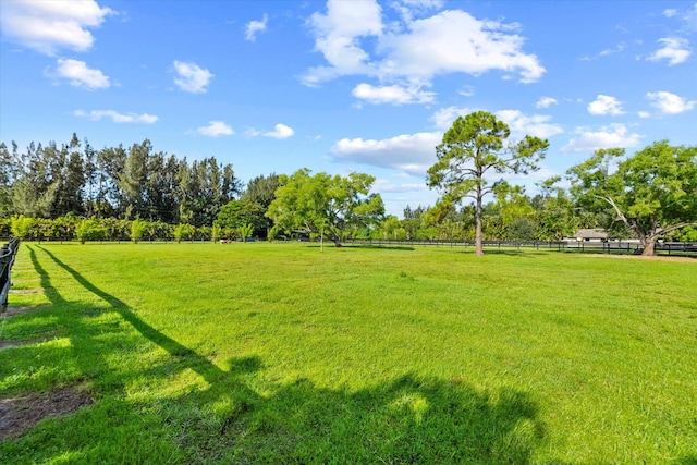 view of home's community featuring a lawn and a rural view