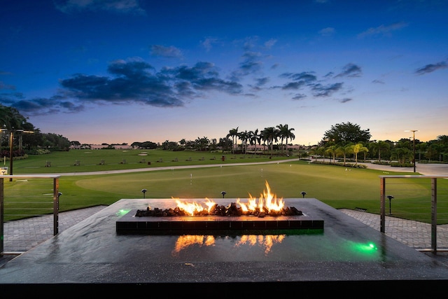 exterior space featuring a fire pit