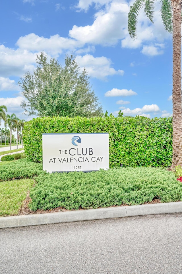 view of community sign