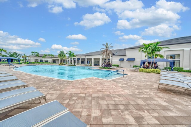 view of pool featuring a patio area