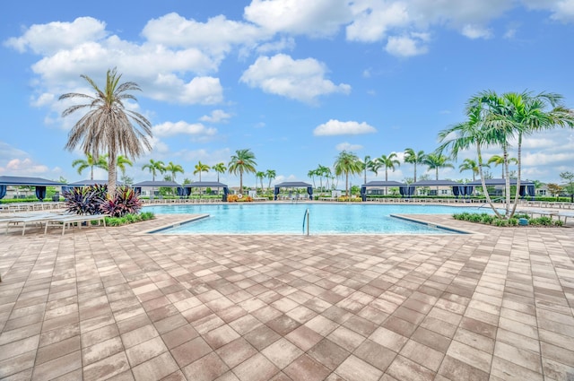 view of pool featuring a patio area