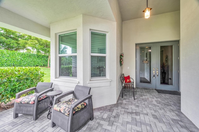 view of patio with french doors