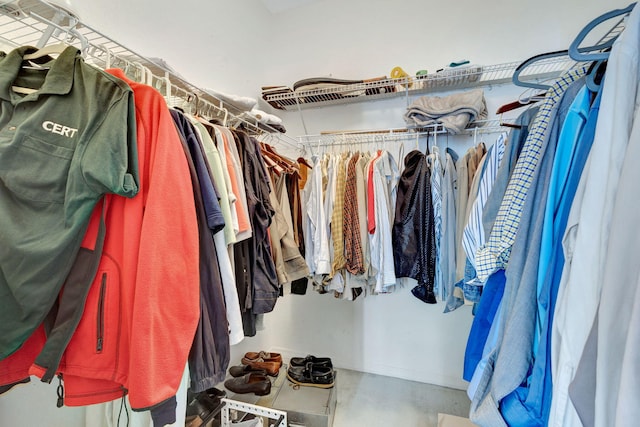 view of walk in closet