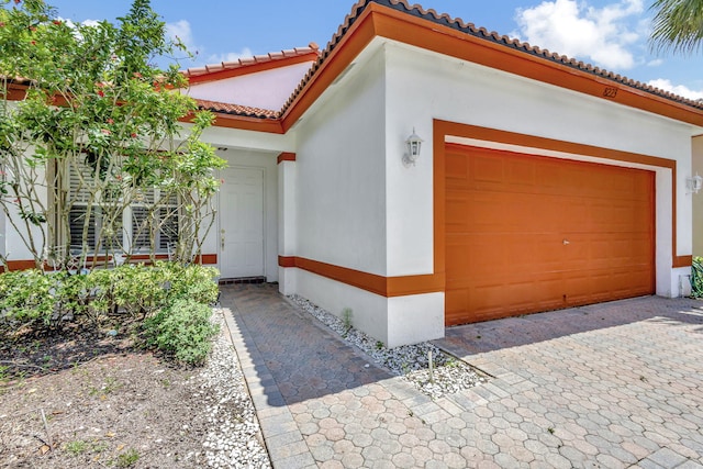 view of home's exterior featuring a garage