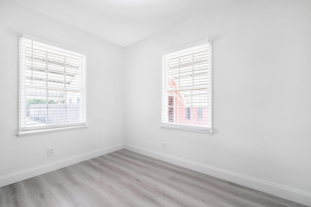 empty room featuring light wood-type flooring