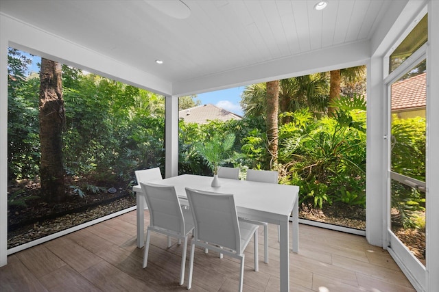 view of sunroom