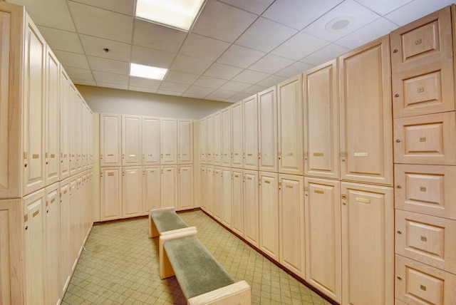 walk in closet with a paneled ceiling