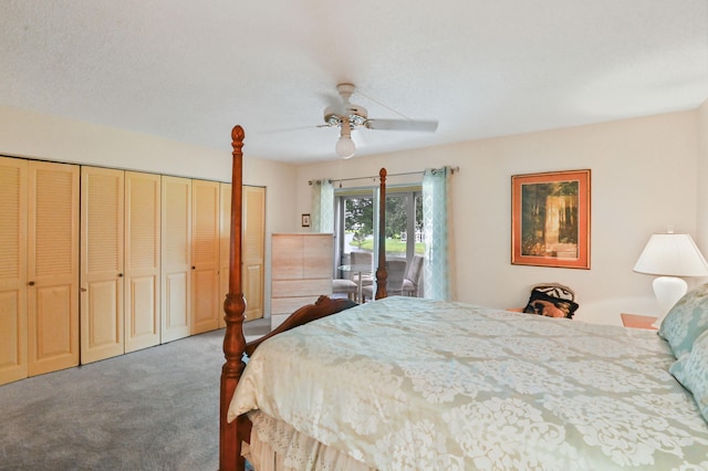 bedroom with carpet and ceiling fan