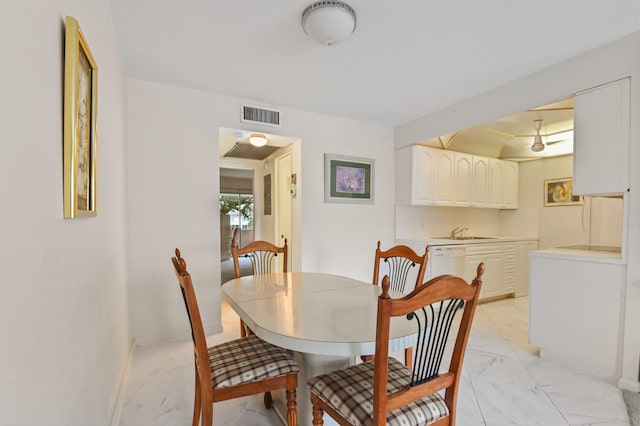 dining room with sink