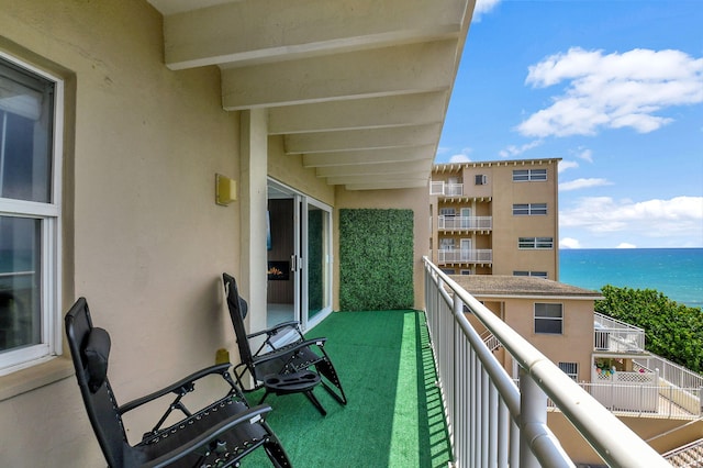 balcony with a water view