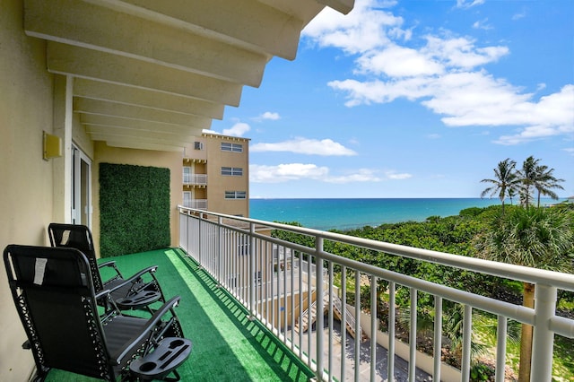 balcony with a water view