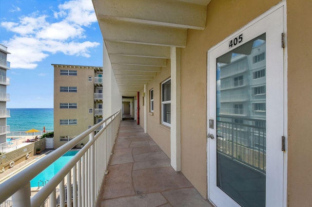 balcony with a water view