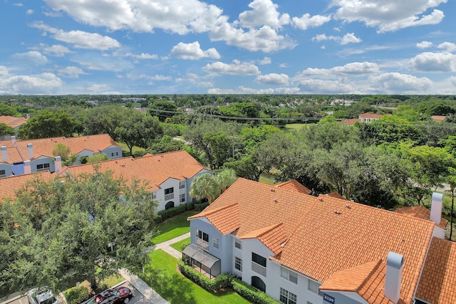 drone / aerial view with a residential view