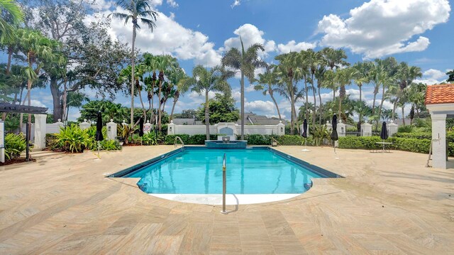 view of pool with a patio area