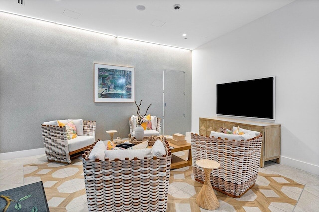 view of tiled living room