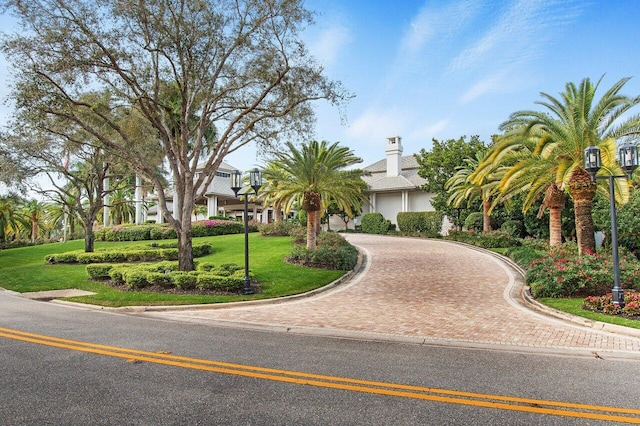 view of front of home featuring a front yard