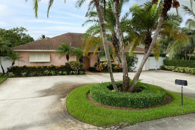 view of front of property featuring a garage