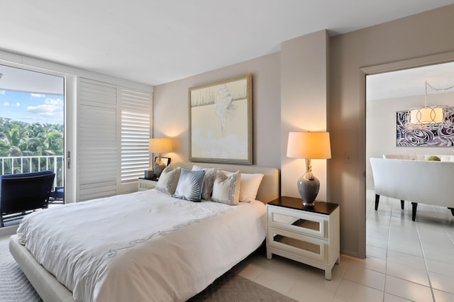 view of tiled bedroom