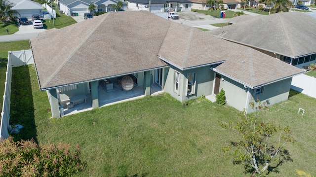 aerial view with a residential view