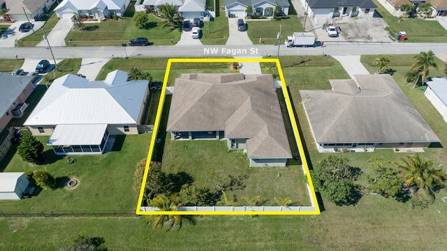 aerial view with a residential view