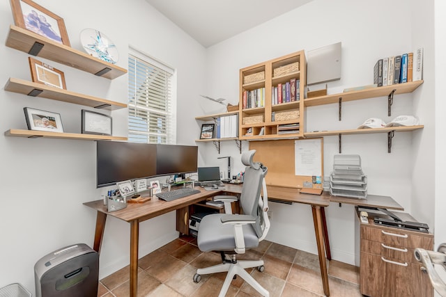 view of tiled office space