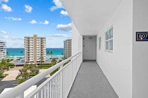 balcony with a water view