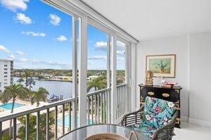 3212 S Ocean Blvd Unit 807-A, Highland Beach, FL 33487 - balcony with a water view