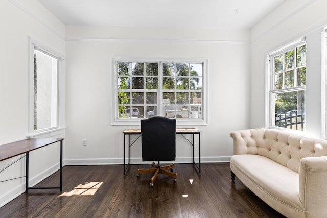 435 35th St, West Palm Beach, FL 33407 - office area with wood finished floors and baseboards