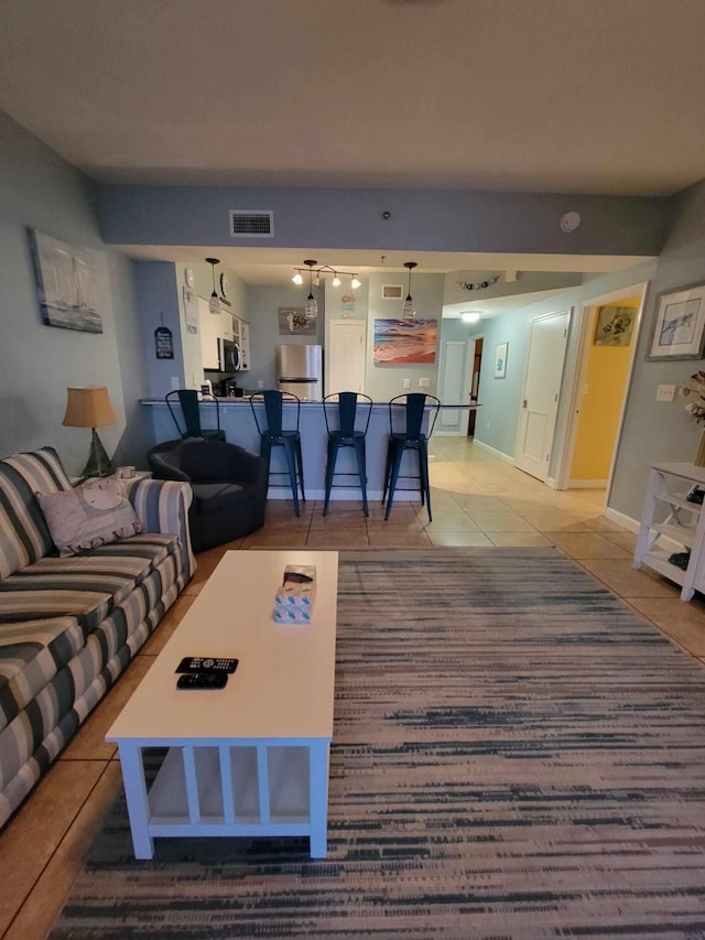 view of tiled living room