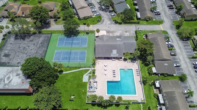 aerial view with a residential view