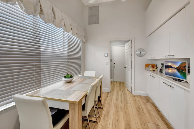 dining area featuring light hardwood / wood-style floors