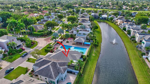 bird's eye view with a residential view