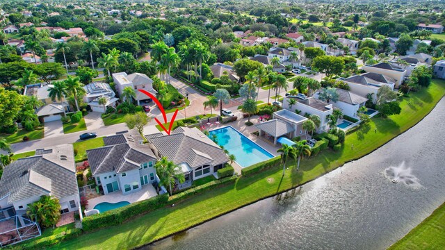 drone / aerial view featuring a residential view