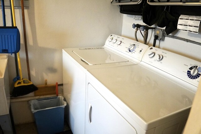 laundry area featuring washer and dryer