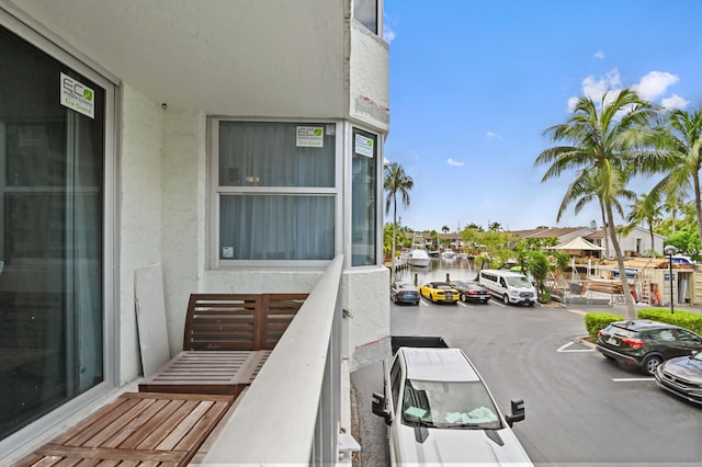 balcony with a water view