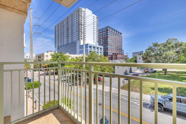 balcony with a city view