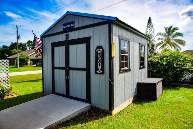 view of shed