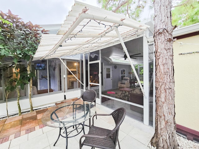 view of patio / terrace featuring a pergola