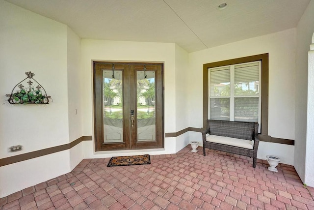 view of exterior entry with french doors